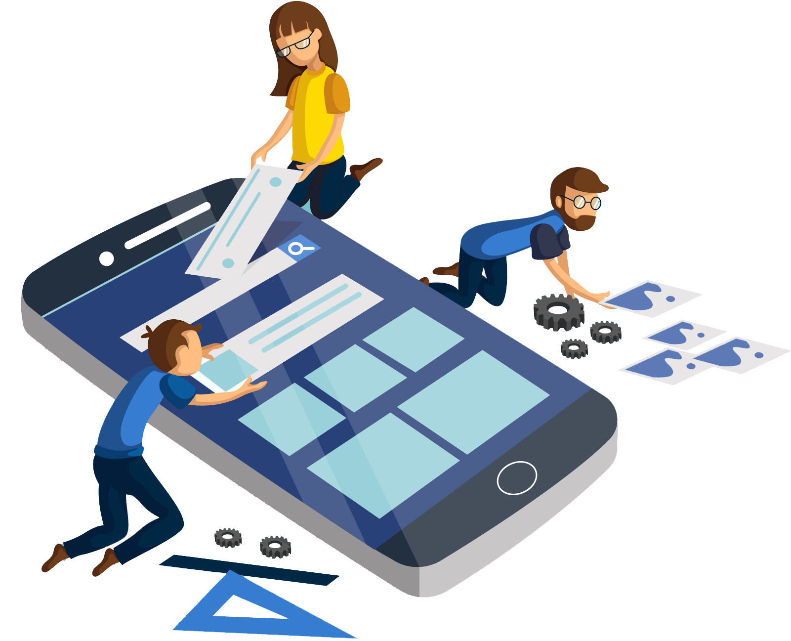 Illustration showcasing software development skills