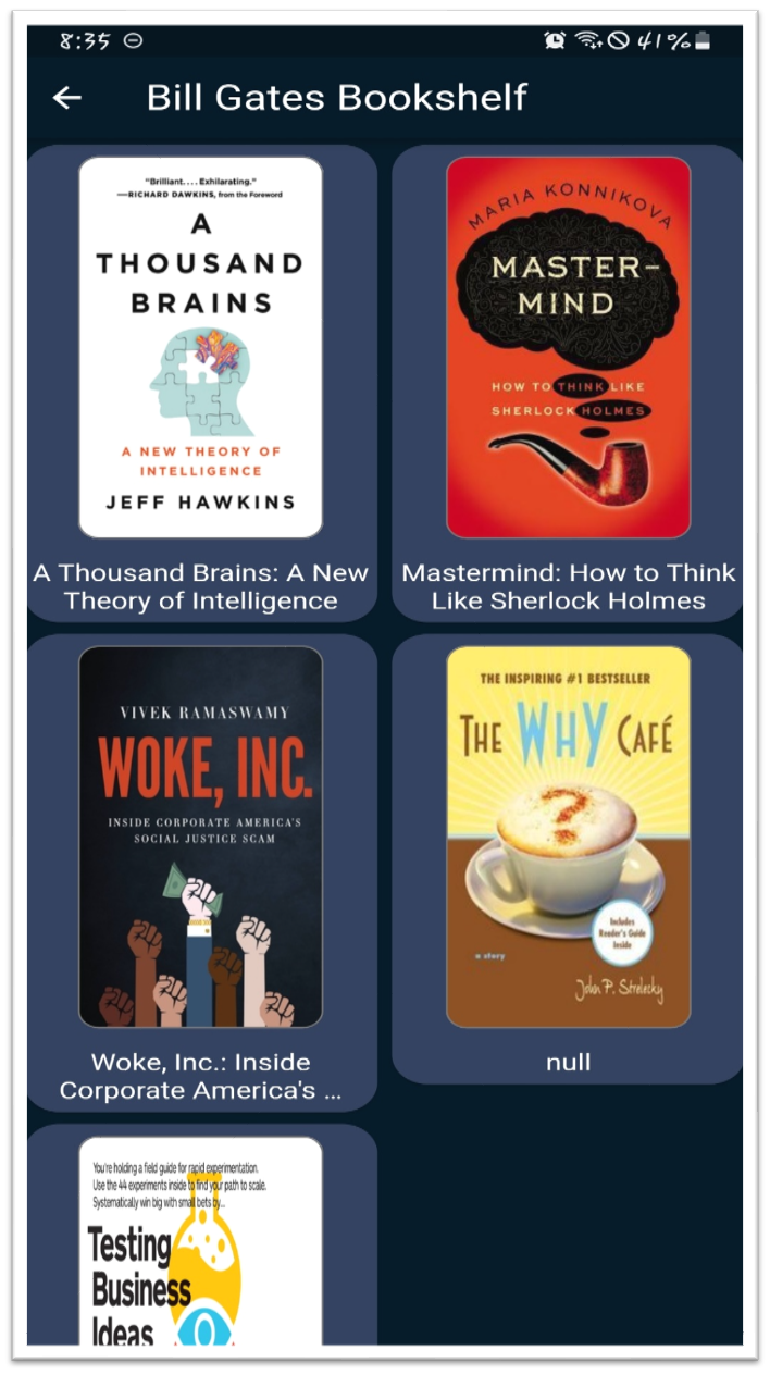 Book Bucket Home Screen